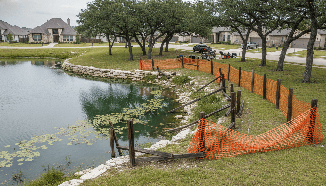 Eagle's Nest pond fence damage, advisory